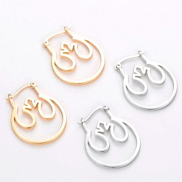 18K Gold Star Wars Rebel Alliance Insignia Hoop LIMITED SUPPLY - Picture 3 of 4